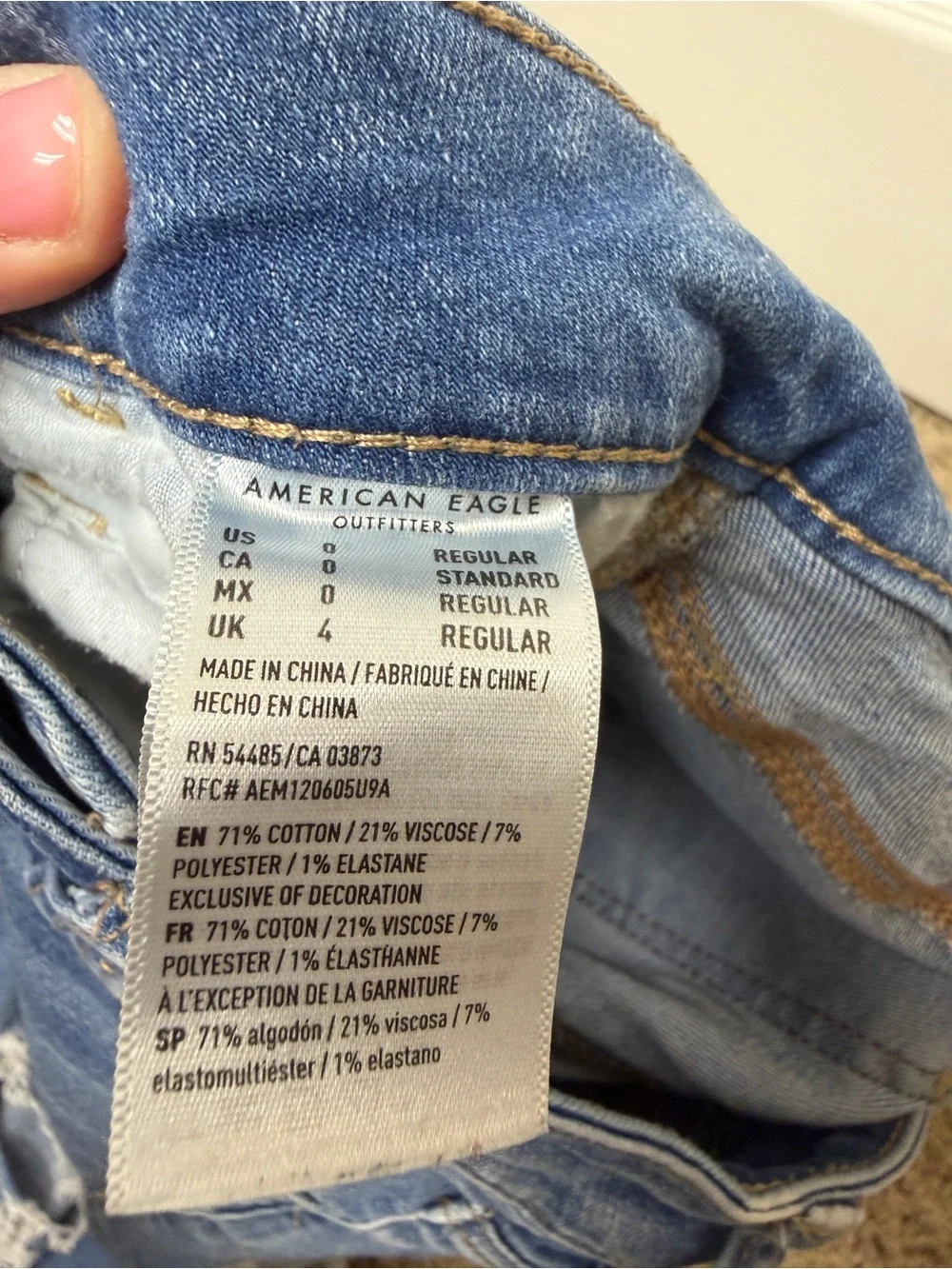 American Eagle Outfitters Distressed Skinny Jeans - Blue